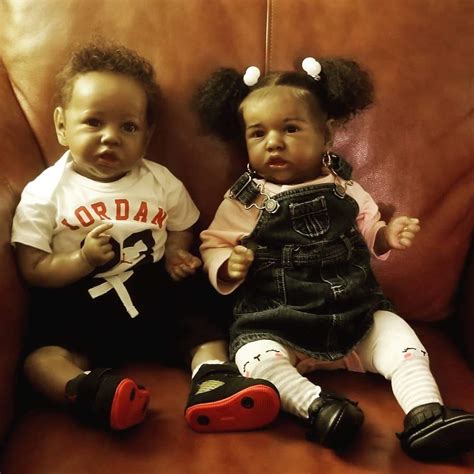20 African American Black Newborn Silicone Twin Boy And Girl Irma And