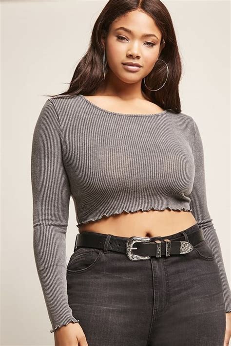 Forever Forever Plus Size Lettuce Edge Crop Top Crop Top