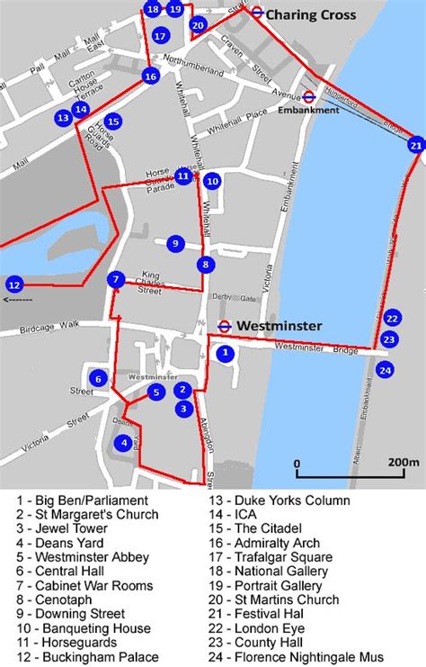 London Icons Self Guided Walk Map August 2014 London And Around The