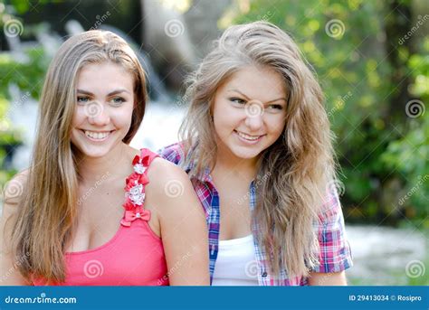 Portrait Of Attractive Two Best Friend Having Fun Stock Images Image