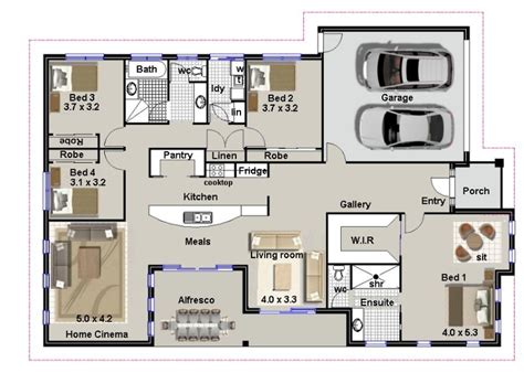 Birds Eye View Of A House Plan