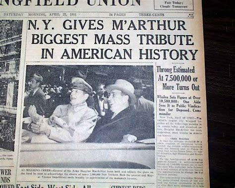 Famous New York City Ticker Tape Parade For Macarthur In 1951