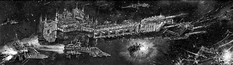 Image Space Marine Battle Barge And Escorts Warhammer 40k