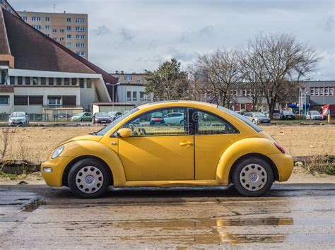Old Yellow Volkswagen New Beetle Parked Editorial Stock Image Image