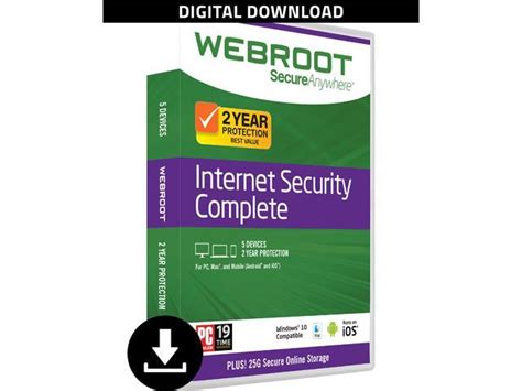 Webroot Internet Security Complete Antivirus 2017 5 Devices 2 Year