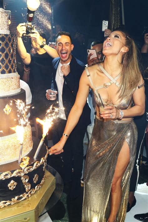 J Lo Wore A Dress With A Hip High Slit For Her 50th Birthday Who What