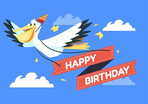 Happy Birthday Animal Pelican 540099 Vector Art At Vecteezy