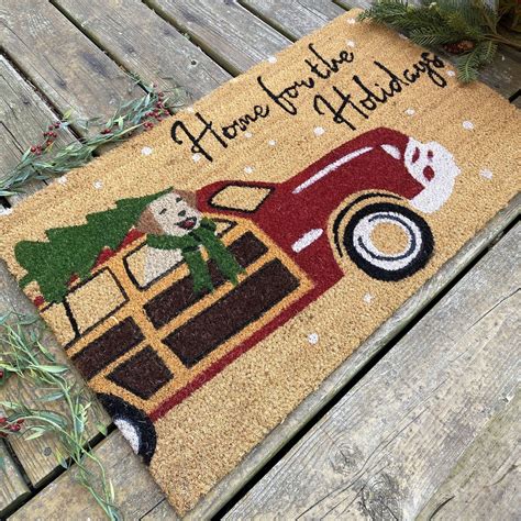 Home For The Holidays Coir Door Mat Unique Christmas Decorations