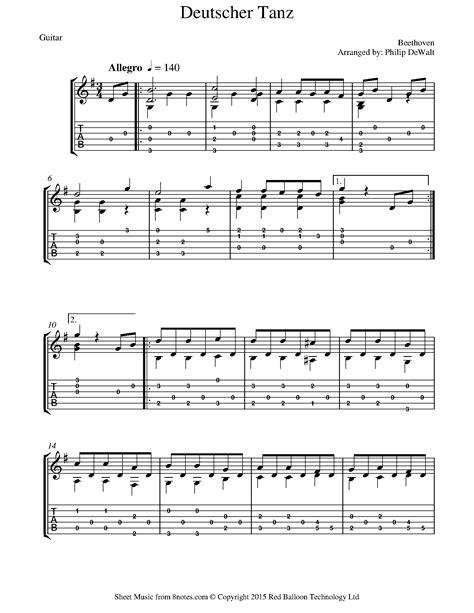 Waltz by czerny, minuet by wilton. Free Guitar Sheet Music, Lessons & Resources - 8notes.com