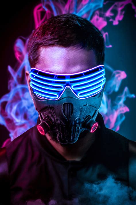 640x960 Mask Neon 4k Iphone 4 Iphone 4s Hd 4k Wallpapers Images