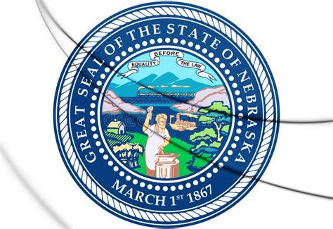 State Seal Of Nebraska Usa Stock Illustration Illustration Of