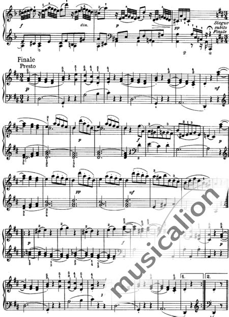Piano Sonata In D Major 3rd Mvt Finale Presto Hob Xvi24 3