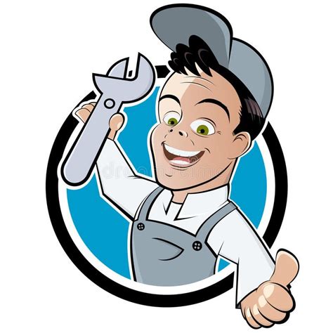 Happy mechanic. Happy helpful mechanic holding tool illustration , #Aff, #helpful, #mechanic, # ...