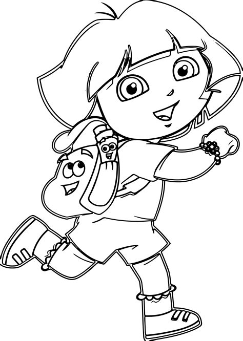 Dora Drawing Getdrawings Coloring Explorer Sketch Coloring Page