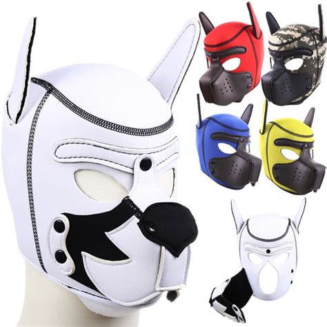 Role Play Dog Sexy Cosplay Costume Full Head Mask Soft Padded Latex Ru