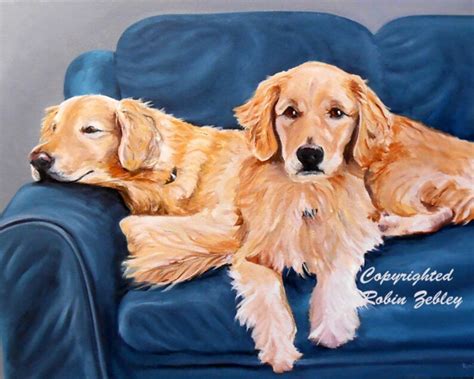 Golden Retriever Dog Oil Painting Portrait Painted By Artist Etsy