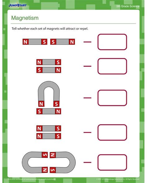 They help generate electricity, are used in motors, and can be found in a variety of common items. Magnetism - Free Science Worksheet | Science worksheets ...