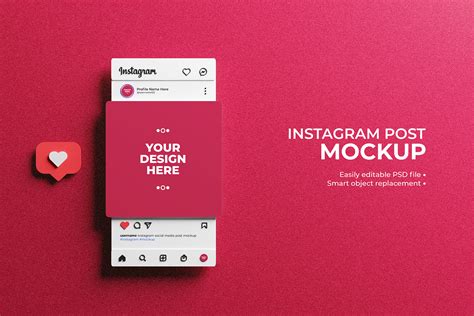 3d Instagram Interface For Social Media Post Mockup On Behance