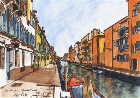 Cannaregio Venice Italy Original Watercolor And Ink Landscape