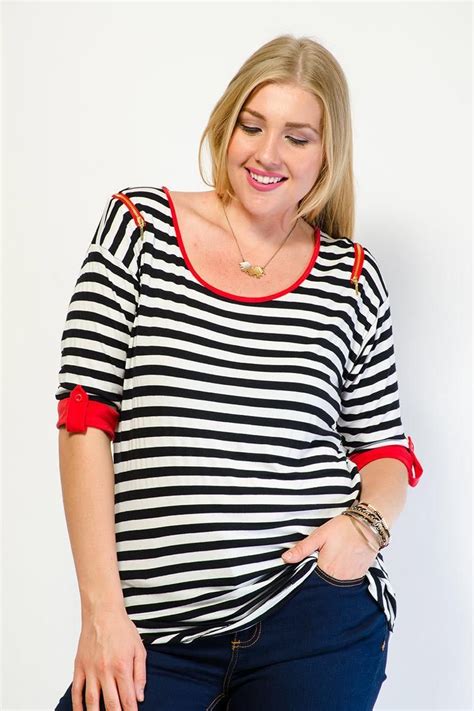 Essential Stripe Knit Top Tops Gs Love Trendy Plus Size Clothing