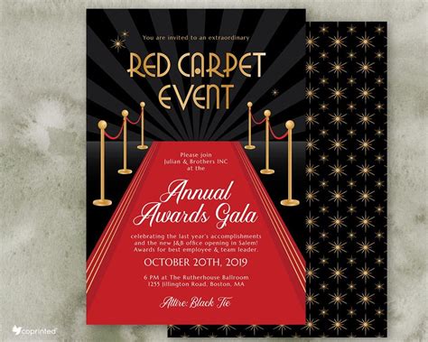 Red Carpet Invitations For A Glamorous Gala