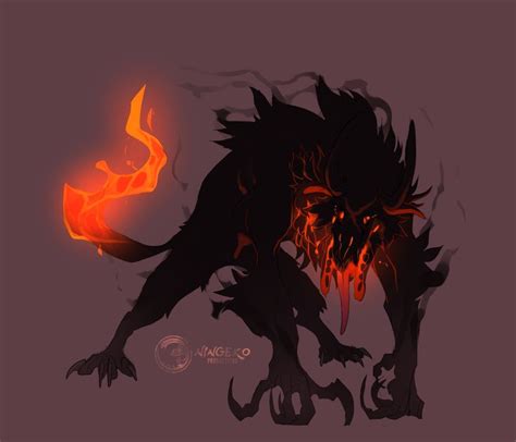 Adopt Extra Demon Wolf Concept By Ningeko Mythical Creatures Art