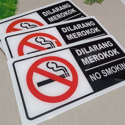 Jual Papan Akrilik Label Sign No Smoking Sign Lambang Dilarang Merokok Akrilik Shopee Indonesia