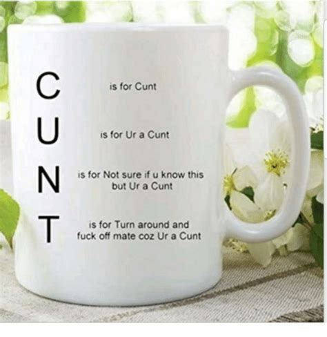 Is For Cunt S For Ur A Cunt Is For Not Sure If U Know This But Ur A