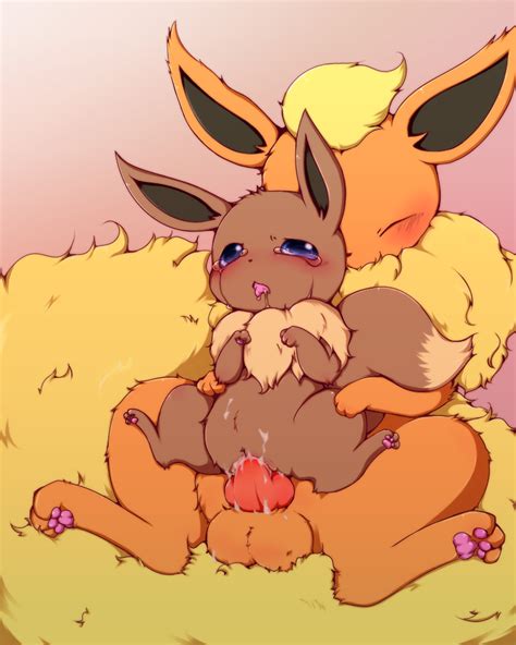 Rule 34 Blush Color Cum Eevee Female Feral Flareon Front View Fur