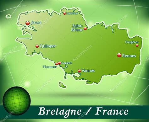 Map Of Brittany — Stock Vector © Artalis 39315593