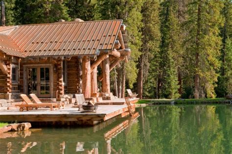 A cabin heated by geothermal energy in big sky, montana. Headwaters Camp in Big Sky, Montana