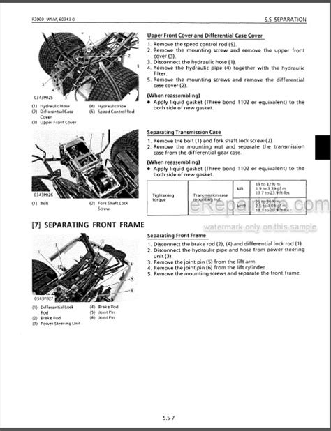 Kubota F2000 F2100 F2100e F2400 Workshop And Workshop Addition Manual Mower