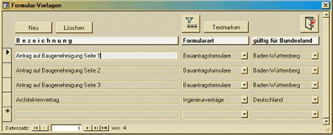 6.6 Formular-Vorlagen