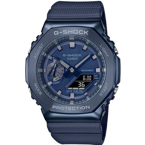 Casio G Shock Casioak Octagon Stainless Steel 45mm Watch Blue Dial Gm
