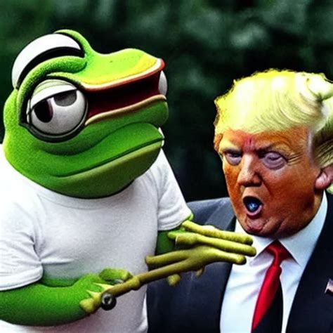 Pepe The Frog Having A Talk With Donald Trump Ultra Stable Diffusion