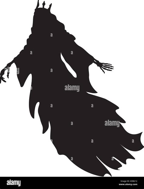 Ghost King Silhouette Scary Monster Fantasy Vector Illustration Stock