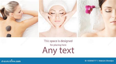 Traditional Spa Concept Wellness Massage And Skin Care Collage Stock