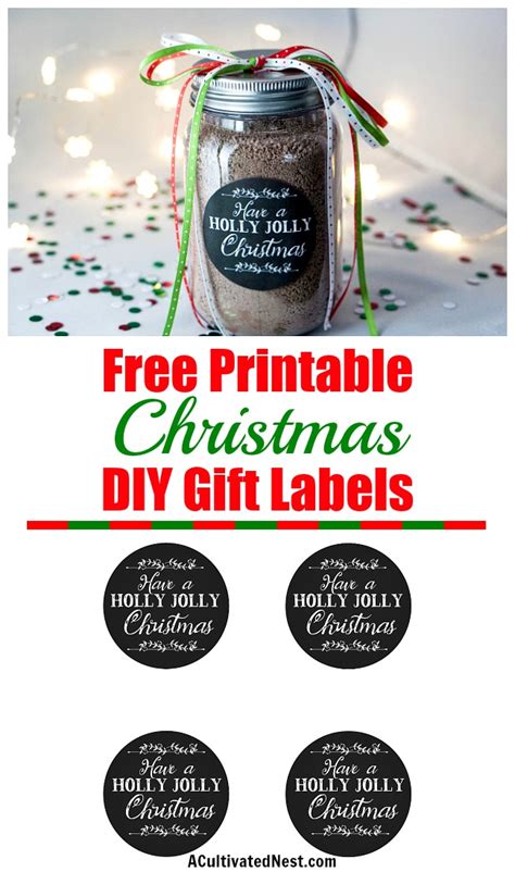 It's a sweet ending to a new beginning! Free Printable Christmas Mason Jar Labels- A Cultivated Nest
