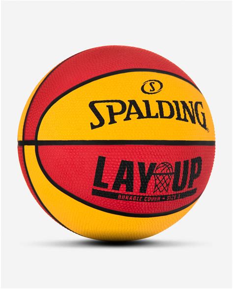 Spalding Layup Mini Redorange Rubber Outdoor Basketball 22