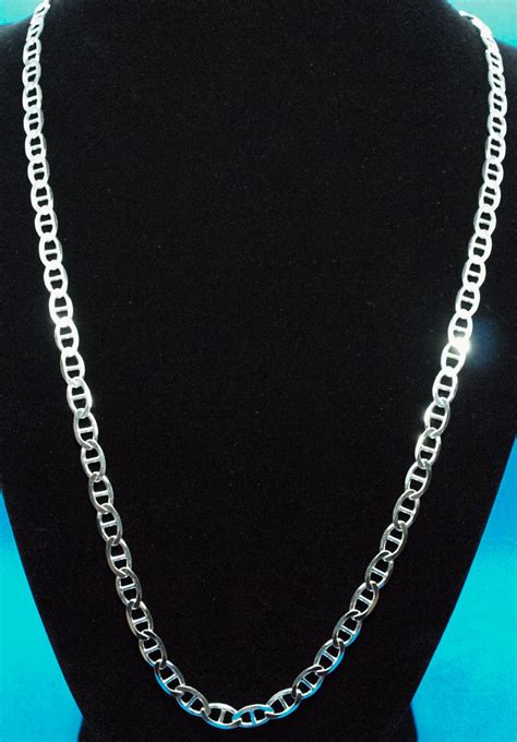 925 Sterling Silver 49mm Mariner Link Chain Necklace 22 Inches