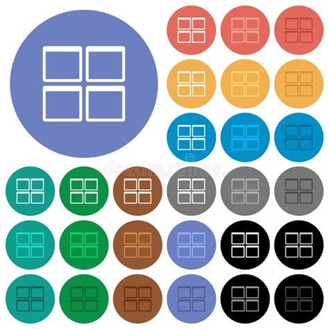 Admin Dashboard Panels Round Flat Multi Colored Icons Stock Vector