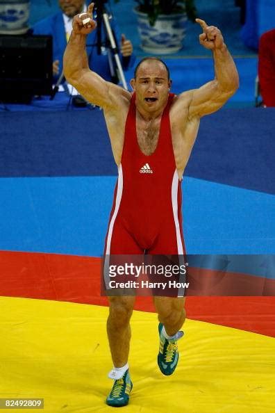 Artur Taymazov Of Uzbekistan Reacts After Winning The Gold Medal In