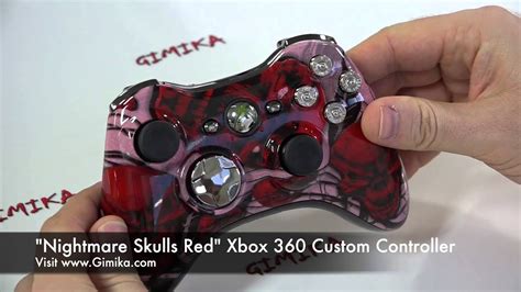Nightmare Skull Red Xbox 360 Custom Controller By Youtube