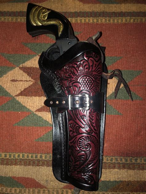 Western Leather Cowboy Holster Fits Colt Saa Ruger Vaquero Etsy