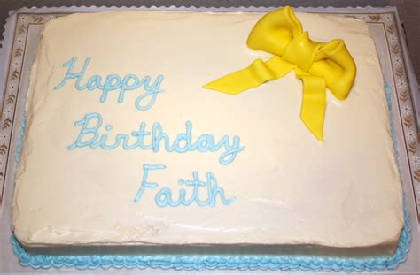 Jacquelines Sweet Shop Happy Birthday Faith Sheet Cake