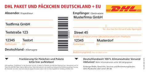 Dhl paket und päckchen deutschland + eu. Online-Hilfe für Adressbuch