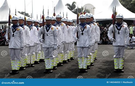 Malaysian Royal Navy Tldm Platoon Marching During The 85th Malaysian