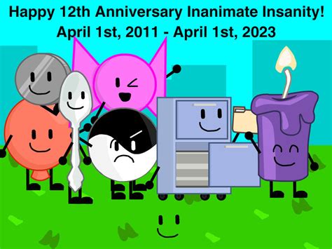 Happy 12th Anniversary Inanimate Insanity By Object336tetris909 On