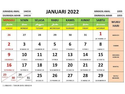 Download Kalender 2022 Lengkap Format Pdf Dan Cdr