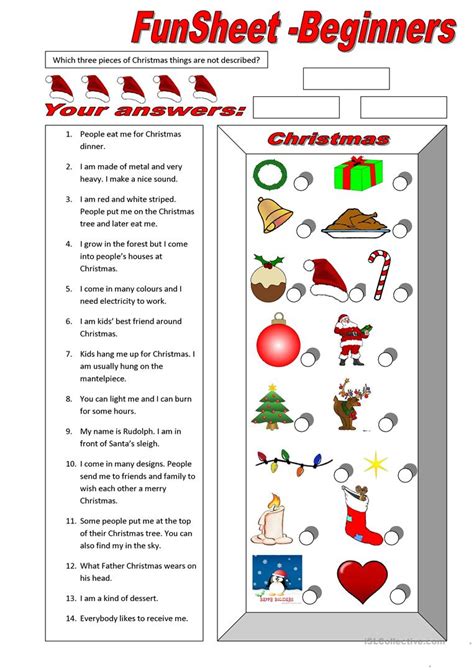 Christmas Worksheets For Esl Adults